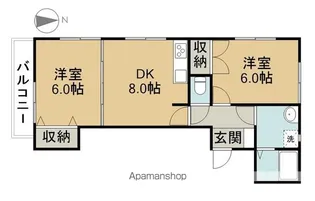 アークハイツ【1A号室】の間取り