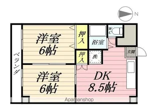 サンクレスト中砂【2階】の間取り