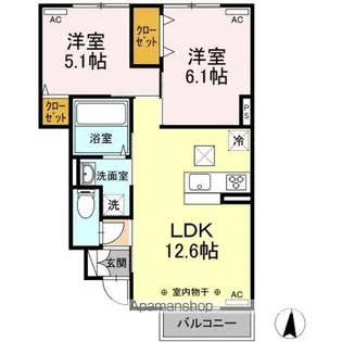 フラワーハウス A【1階】の間取り