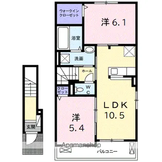埼玉県鴻巣市大芦【アパート】の間取り