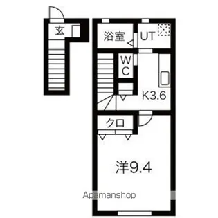 ワンリッチ金ヶ崎A【2階】の間取り
