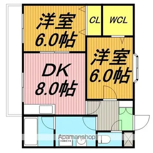 第6ビューストーンハイム【2階】の間取り