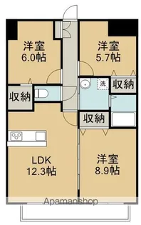 アークデュオ仙台苦竹【5階】の間取り