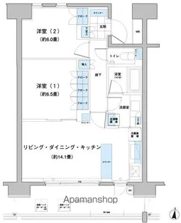ガーデニエール砧レジデンス【9階】の間取り