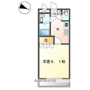 ハバナ ガーデン【205号室】の間取り