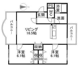 ブライムグッドウェイブ【Ⅱ302号室】の間取り