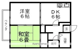 ビーラインアワネB【203号室】の間取り