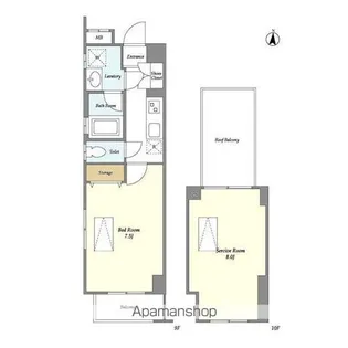 シェル中野弥生町【9階】の間取り