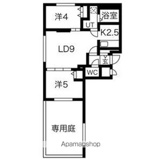ブランシャール平岸【1階】の間取り