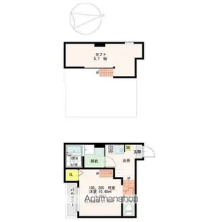 CATHBHARR 車道【105号室号室】の間取り