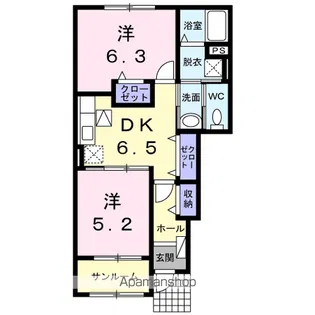 ベルソレイユⅠ【1階】の間取り