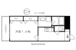 烏丸アネックスII【515号室】の間取り