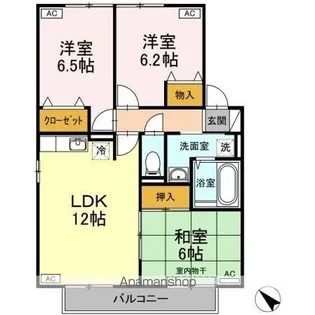 クウラージュ A棟【2階】の間取り