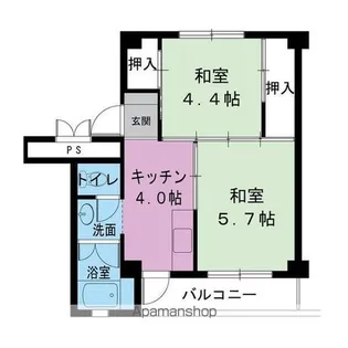 ビレッジハウス大庭2号棟【107号室】の間取り
