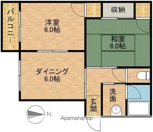 足土コーポ【2階】の間取り