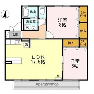 セジュール中道【2階】の間取り