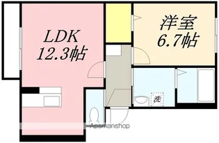 フィフティワンVOL.Ⅲ【202号室】の間取り