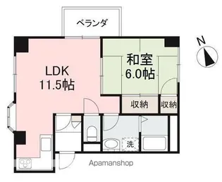 フラワーハイツ【4階】の間取り