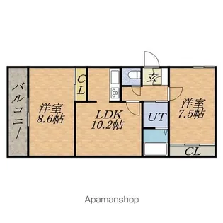 ヴィラ新琴似【2階】の間取り