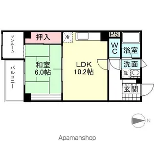 ファイブ・ベル【203号室】の間取り