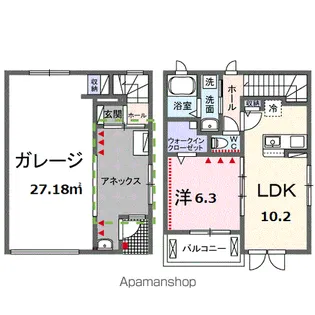 カブ ガレージ【1階】の間取り