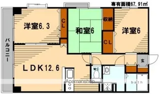 スカイ61【4階】の間取り