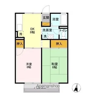 コーポ栗谷津【1階】の間取り