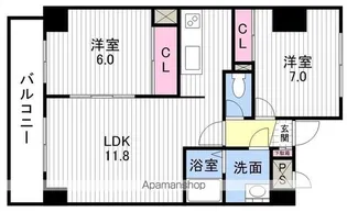 GRACE VILLA一番館【401号室】の間取り