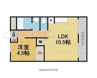 豊中サンハイツ【408号室】の間取り