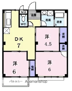 パークハイツ小原田【2階】の間取り