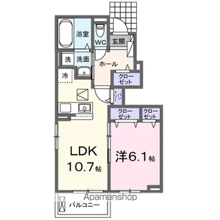 ハッピーメゾンⅧ A【1階】の間取り