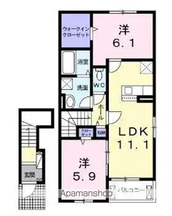 クレストールKM Ⅱ【2階】の間取り