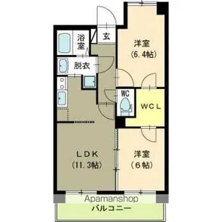 パークハイツ美咲【5階】の間取り