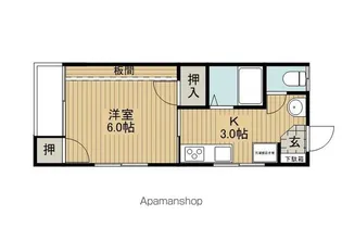 コナミヤジマコーポ【201号室】の間取り