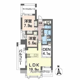 グランドメゾン大濠公園2020 401号室【4階】の間取り