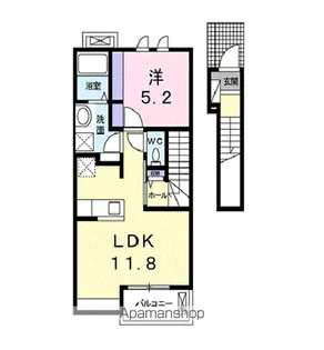 ヴィラ フォレスト・ベリーⅢ【2階】の間取り