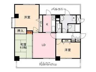 ダイアパレス栗林公園南【901号室】の間取り