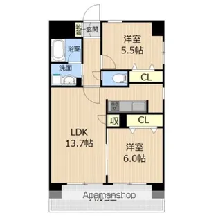 LIBTH水前寺公園【5階】の間取り