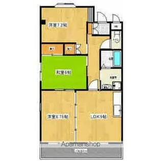 ボヌール岩崎台B棟【2階】の間取り