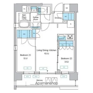 プレディアコート三軒茶屋【6階】の間取り