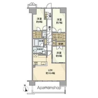 リーフィアレジデンス橋本【7階】の間取り
