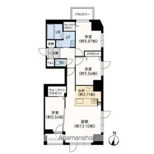 F022円山【6階】の間取り