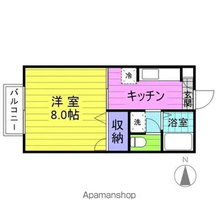 シティコート出花D棟【102号室】の間取り