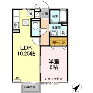 ドエルコート里吉 B【1階】の間取り