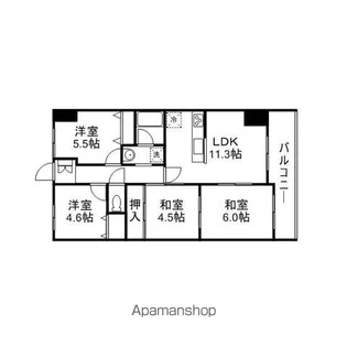 コスモ守山【4階】の間取り