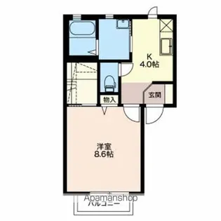 MASTTOWN出川 B棟【B102号室】の間取り