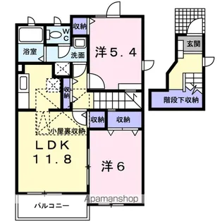 ガーデンハウスTADA B【2階】の間取り
