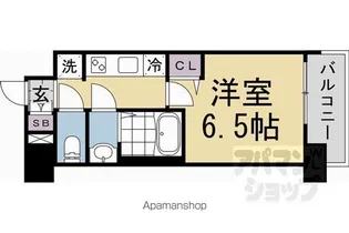 プレサンスTHE KYOTO 新町通【809号室】の間取り