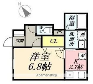 シャノワール岩沼【105号室】の間取り