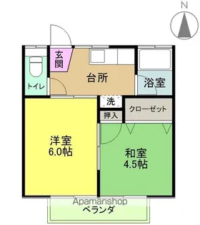 マンション愛谷川【C号室】の間取り